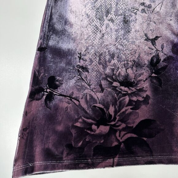 Level Eight Plus Purple Floral Velvet Top Sz 2X? Embellished Witchy Fairy Grunge - Picture 6 of 16